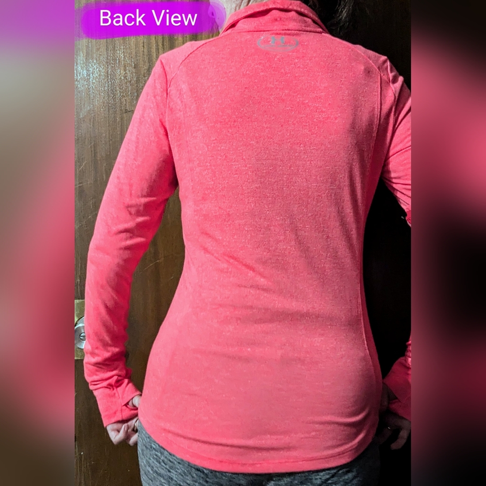 Size Sm Under Armour EUC Vibrant Peachy 1/2 Front zip long sleeve pullover - Picture 14 of 14